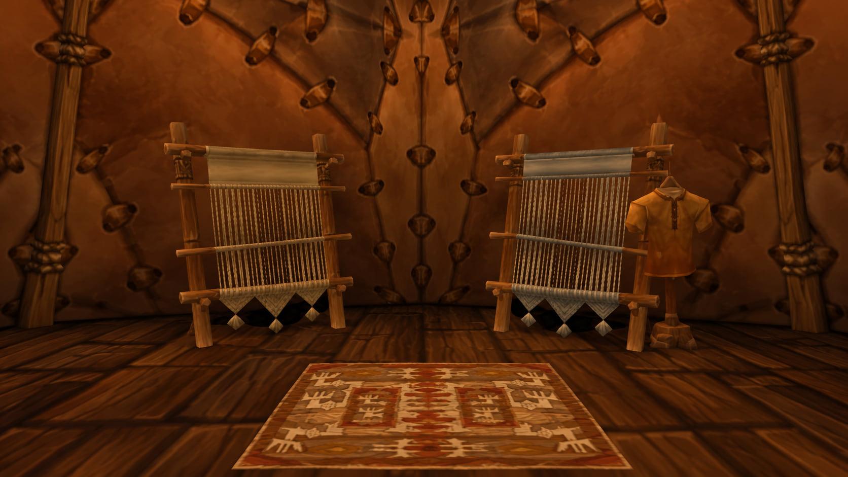 Recreation: Yonada's tailoring and leatherworking supply tent, an empty World of Warcraft environment