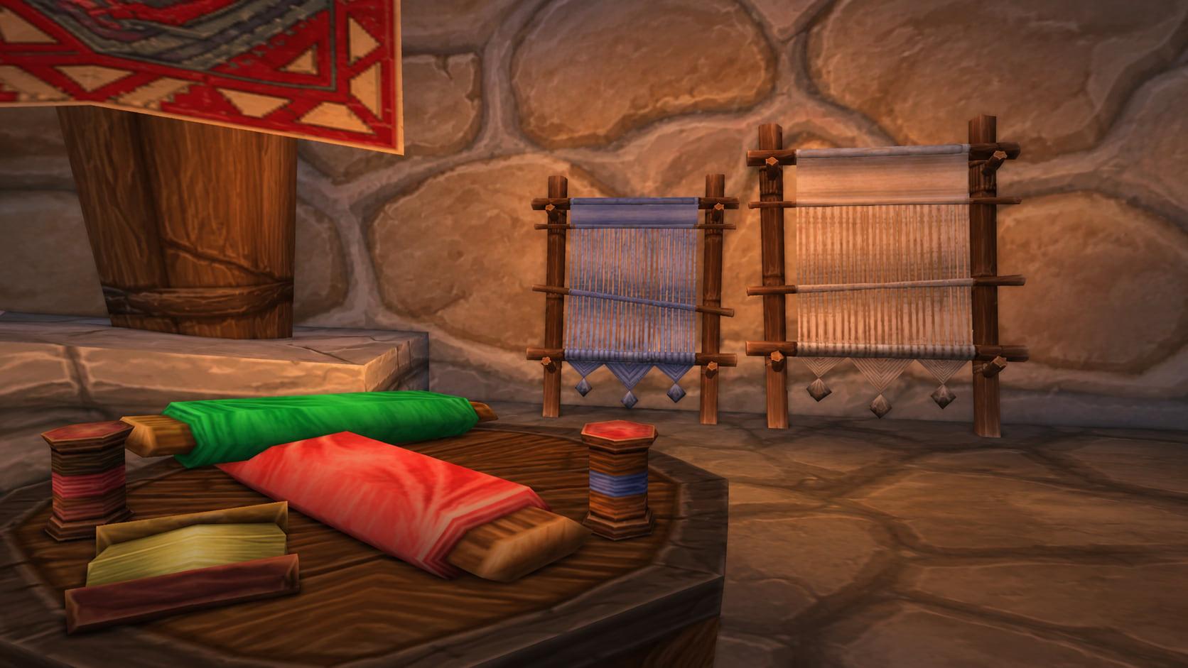 Recreation: Classic tailoring workshop, an empty World of Warcraft environment