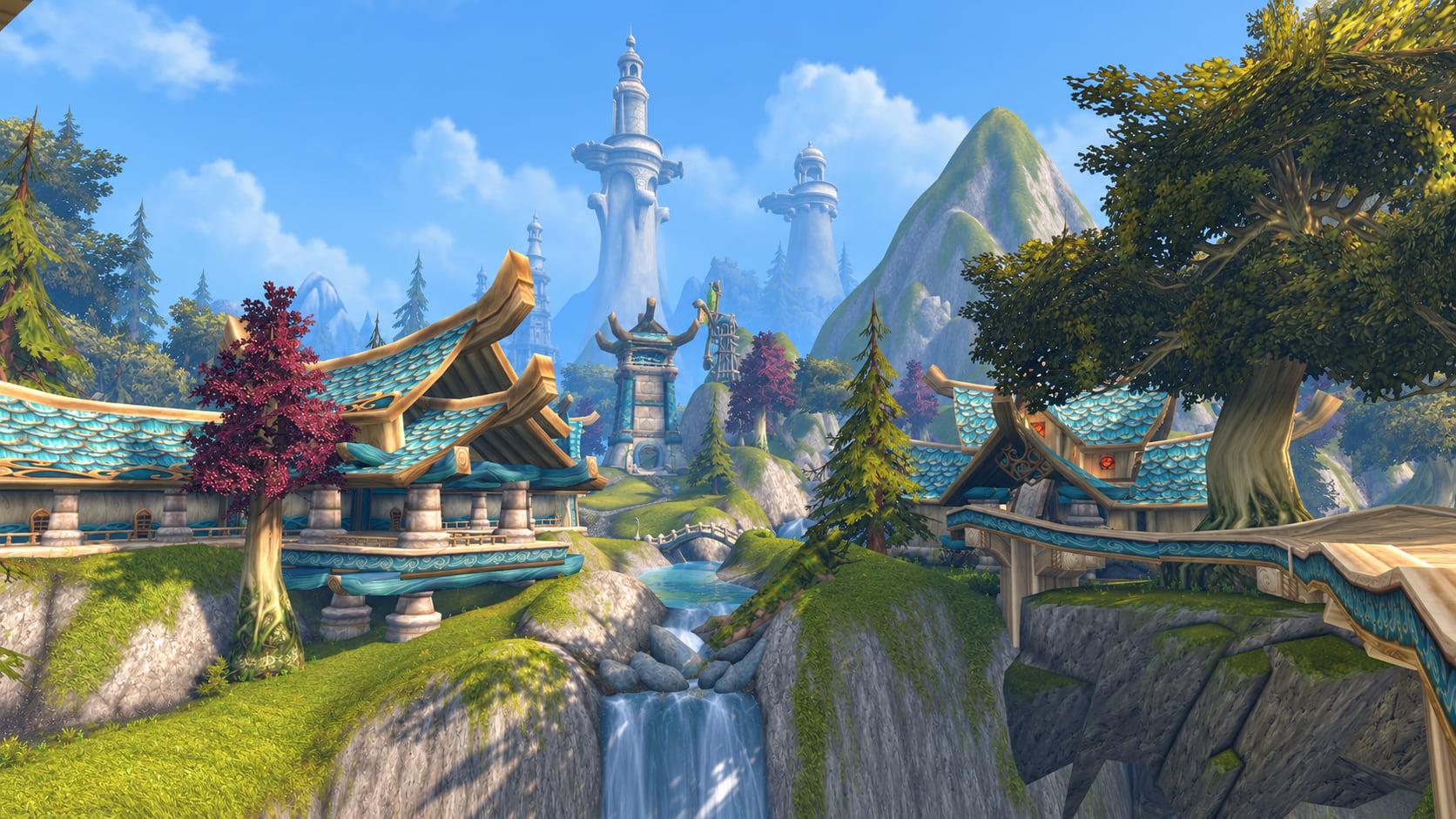 Recreation: Valanaar overlook on Zephras Isle, an empty World of Warcraft environment